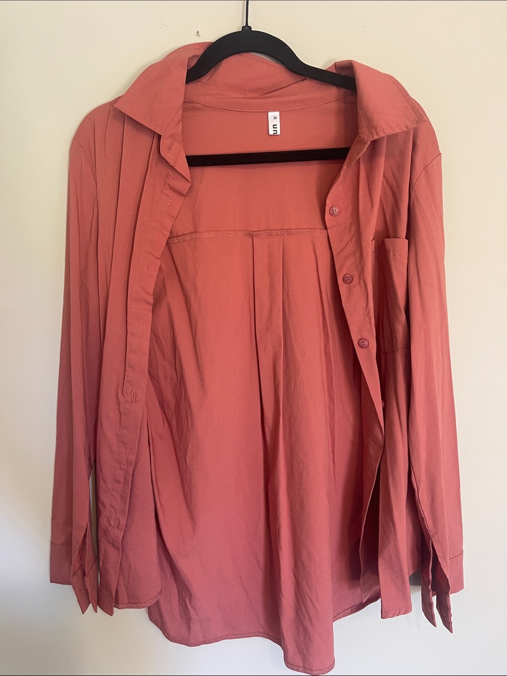 Relaxed Coral Button-Down Shirt - Lightweight Women's Top